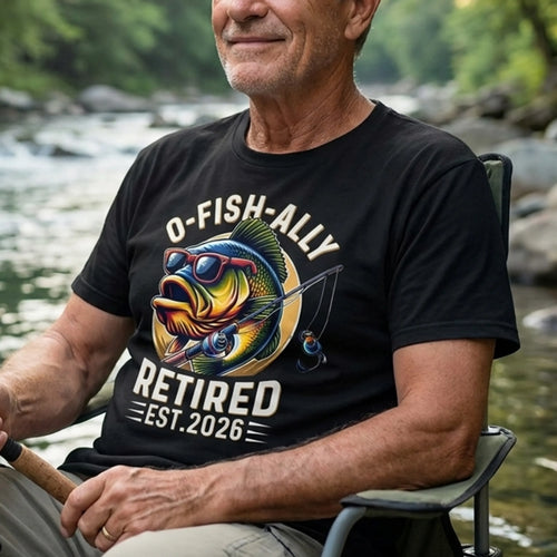 0 Fish Ally Retired Funny Fishing T-Shirt