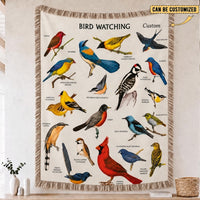 Bird Watching Bird Species Collection Tassels Blanket