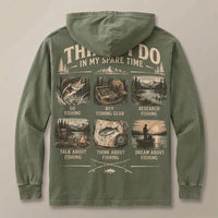 Things I Do in My Spare Time Fishing Hooded Long Sleeve Shirt