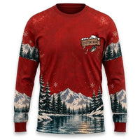 I'd Rather Be Fishing Santa Christmas Long Sleeve Shirt