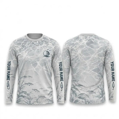 Personalized Underwater Fishing Water Ripple Long Sleeve Shirt