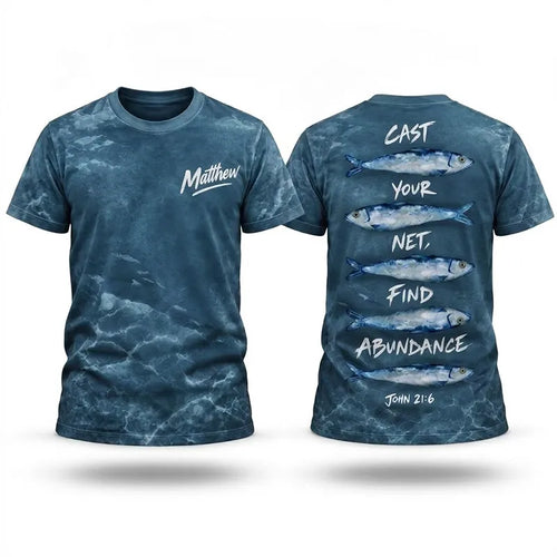 Personalized Cast Your Net Find Abundance T-Shirt