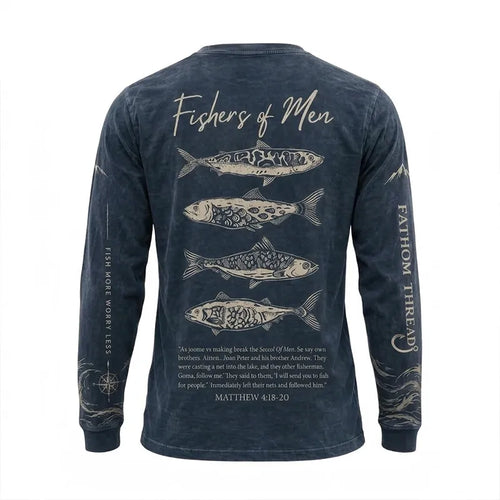 Personalized Fathom Threads Fishers of Men Christian Fishing Long Sleeve Shirt