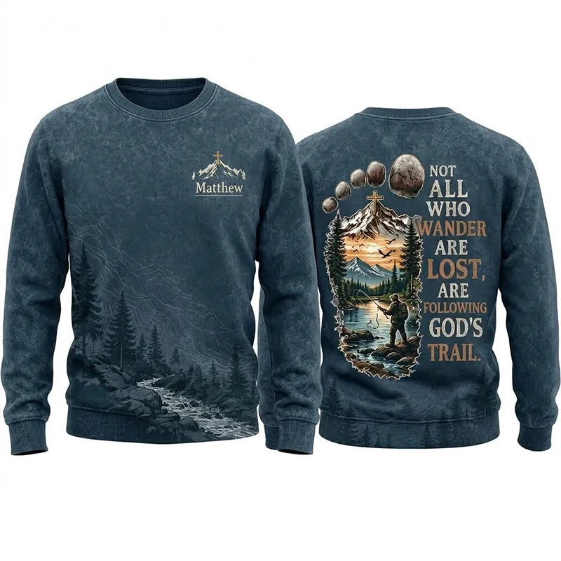 Faith Over Mountains Personalized Name Christian Sweater