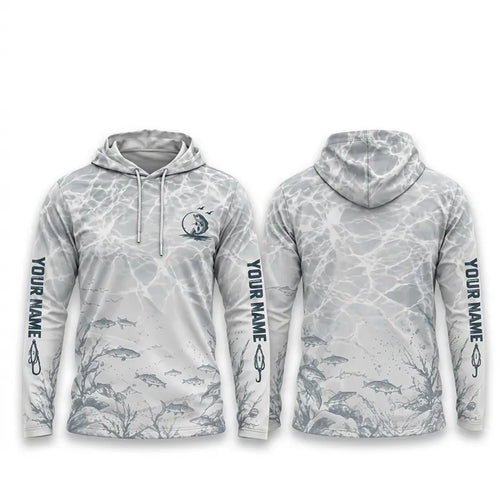 Personalized Underwater Fishing Water Ripple Hooded Long Sleeve Shirt