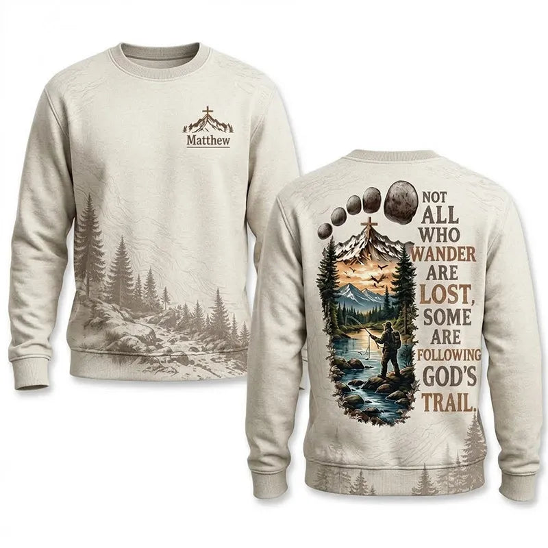 Faith Over Mountains Personalized Name Christian Sweater