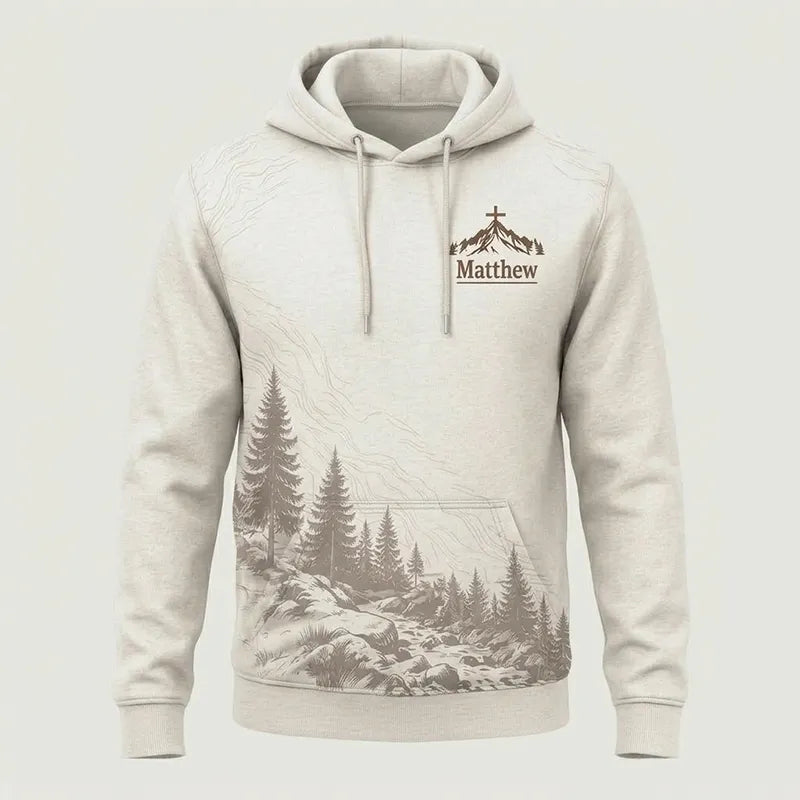 Faith Over Mountains Personalized Name Christian Hoodie