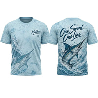 3D Fishing Deep Sea Marlin Ocean Design T-Shirt
