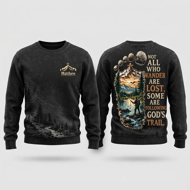 Faith Over Mountains Personalized Name Christian Sweater