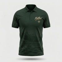 Personalized Off the Grid Fishing Topographic Map Polo Shirt
