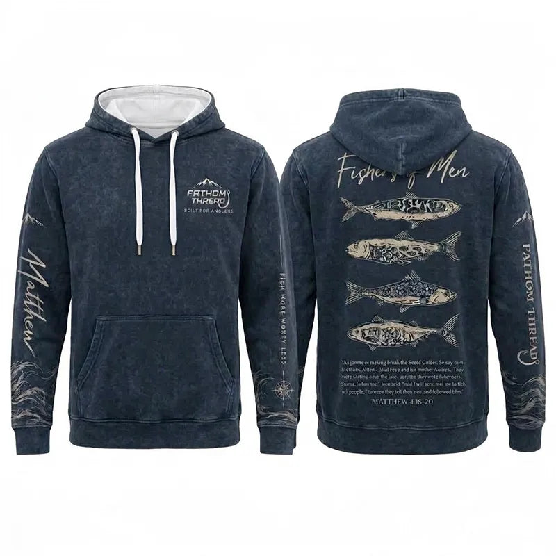 Personalized Fathom Threads Fishers of Men Christian Fishing Hoodie