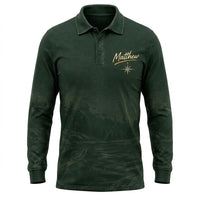 Personalized Off the Grid Fishing Topographic Map Polo Long Sleeve Shirt