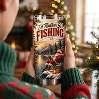 Personalized I'd Rather Be Fishing Christmas 20oz Tumbler