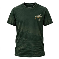 Personalized Off the Grid Fishing Topographic Map T-Shirt