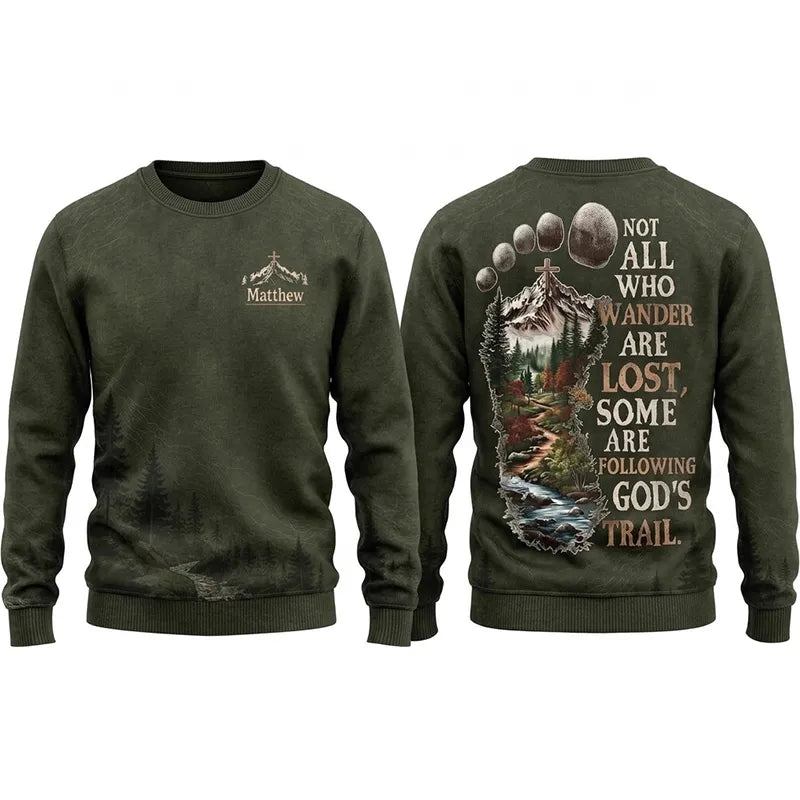 Faith Over Mountains Personalized Name Christian Sweater