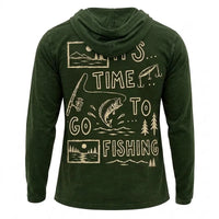 Personalized It's Time To Go Fishing Fathom Thread Hooded Long Sleeve Shirt