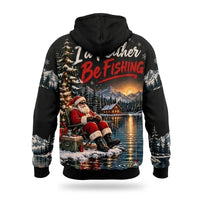 I'd Rather Be Fishing Santa Christmas 3D Hoodie