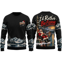 I'd Rather Be Fishing Santa Christmas Sweater