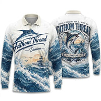Fathom Thread Marlin Saltwater Adventure Polo Long Sleeve Shirt