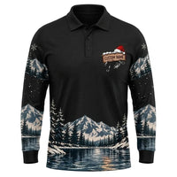 I'd Rather Be Fishing Santa Christmas Polo Long Sleeve Shirt