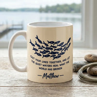 Personalized Cast Your Lines Together Fishing Ceramic Mug