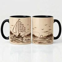 Personalized We Can't Control The Fish Fishing Ceramic Mug