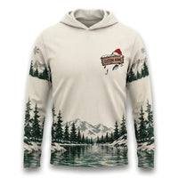I'd Rather Be Fishing Santa Christmas Hooded Long Sleeve Shirt