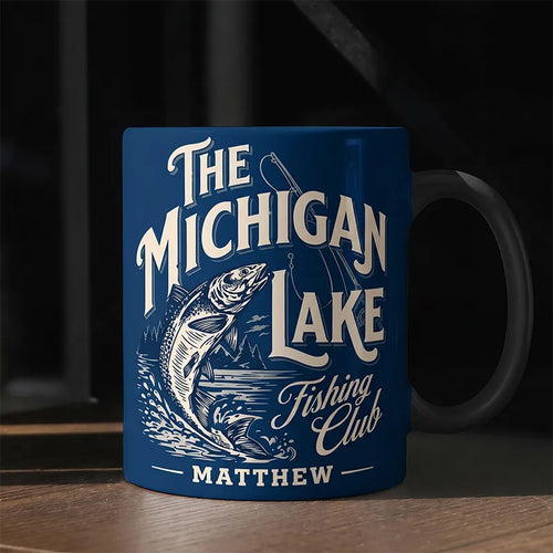 Personalized The Michigan Lake Fishing Club Ceramic Mug