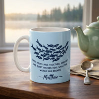 Personalized Cast Your Lines Together Fishing Ceramic Mug
