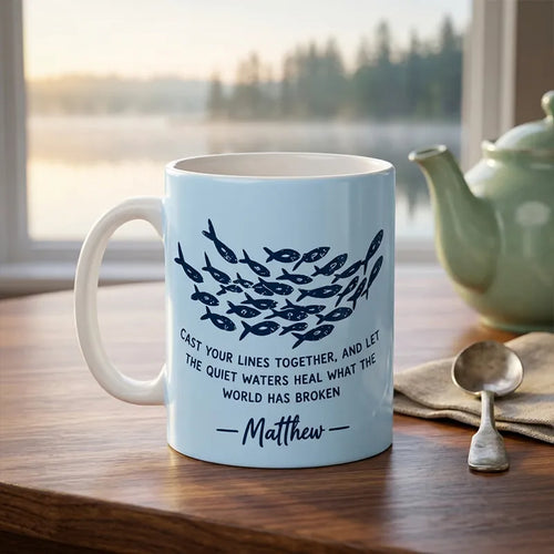 Personalized Cast Your Lines Together Fishing Ceramic Mug