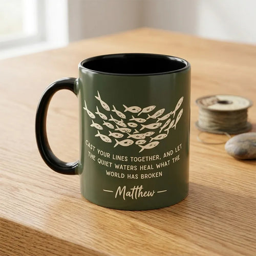 Personalized Cast Your Lines Together Fishing Ceramic Mug