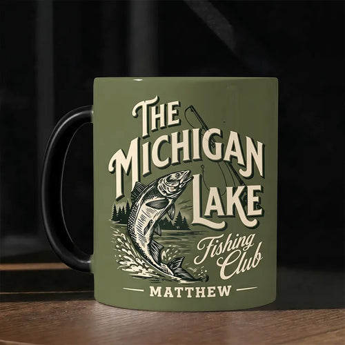 Personalized The Michigan Lake Fishing Club Ceramic Mug