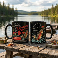 Personalized Hand Tied Flies Rainbow Trout Fly Fishing Mug