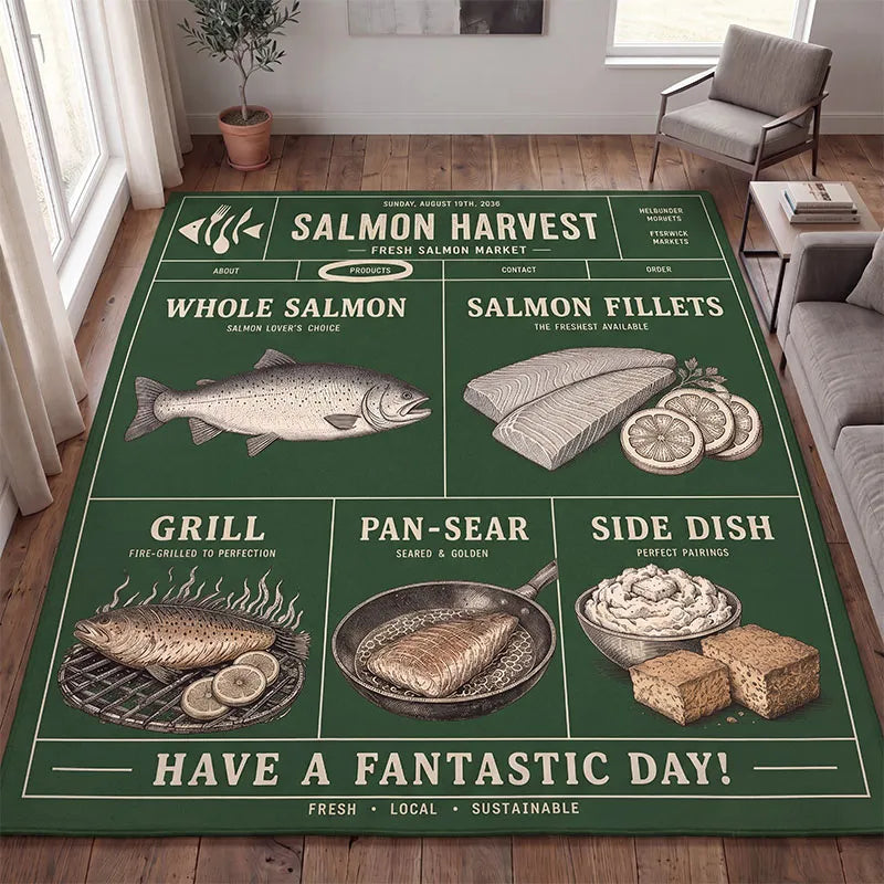 Salmon Harvest Fresh Salmon Market Rug
