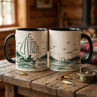 Personalized We Can't Control The Fish Fishing Ceramic Mug