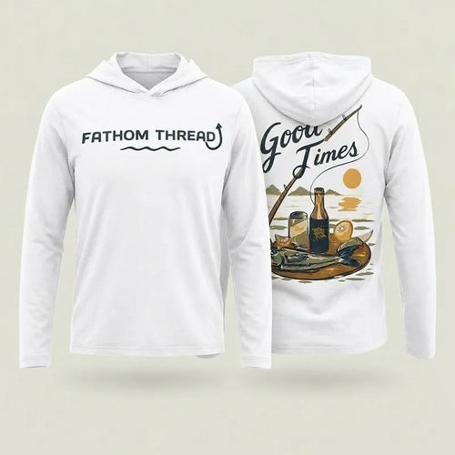 Fathom Threads Good Times Fishing Hooded Long Sleeve Shirt