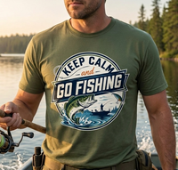 Keep Calm and Go Fishing Graphic Tee – Outdoor Adventure Shirt
