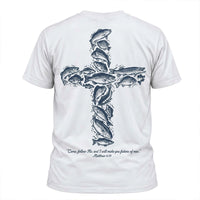 Personalized Matthew 4:19 Fishers of Men Christian Fishing T-Shirt