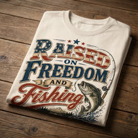 Raised on Freedom and Fishing Bass Fishing T-Shirt
