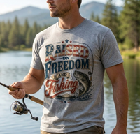 Raised on Freedom and Fishing Bass Fishing T-Shirt