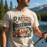 Raised on Freedom and Fishing Bass Fishing T-Shirt