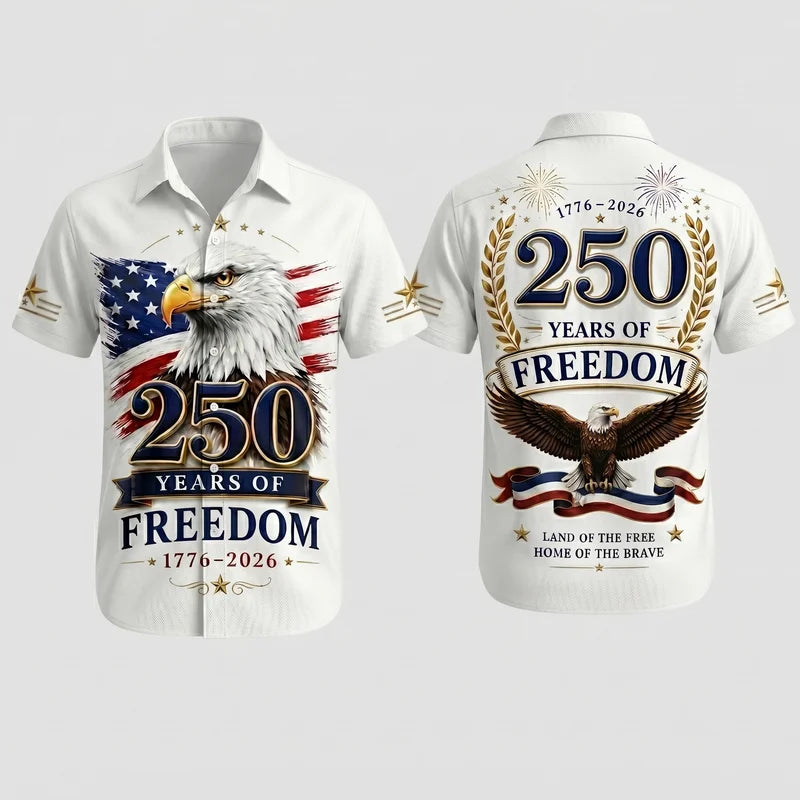250 Years of Freedom American Eagle Hawaiian Shirt