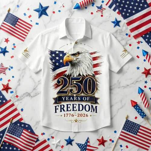 250 Years of Freedom American Eagle Hawaiian Shirt