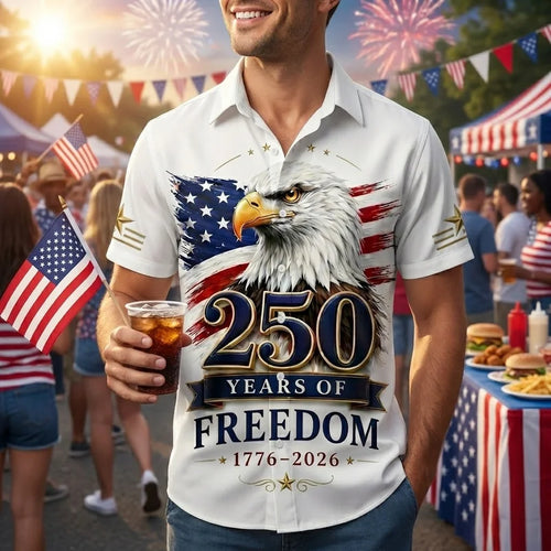 250 Years of Freedom American Eagle Hawaiian Shirt