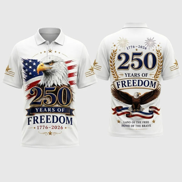 250 Years of Freedom American Eagle Polo Shirt