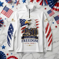 250 Years of Freedom American Eagle Zip Long Sleeve Shirt
