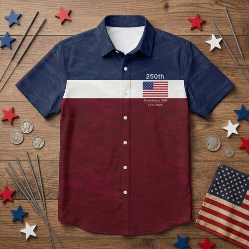 250th Anniversary USA 1776-2026 Fishing Hawaiian Shirt