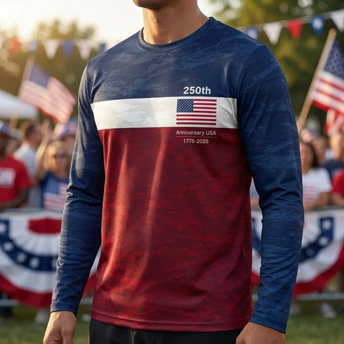 250th Anniversary USA 1776-2026 Fishing Long Sleeve Shirt
