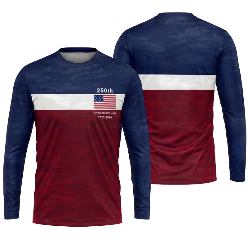 250th Anniversary USA 1776-2026 Fishing Long Sleeve Shirt