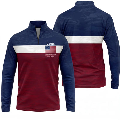250th Anniversary USA 1776-2026 Fishing Polo Long Sleeve Shirt